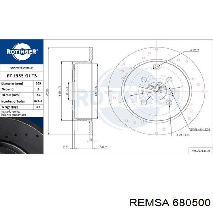 Frenos traseros Remsa 680500