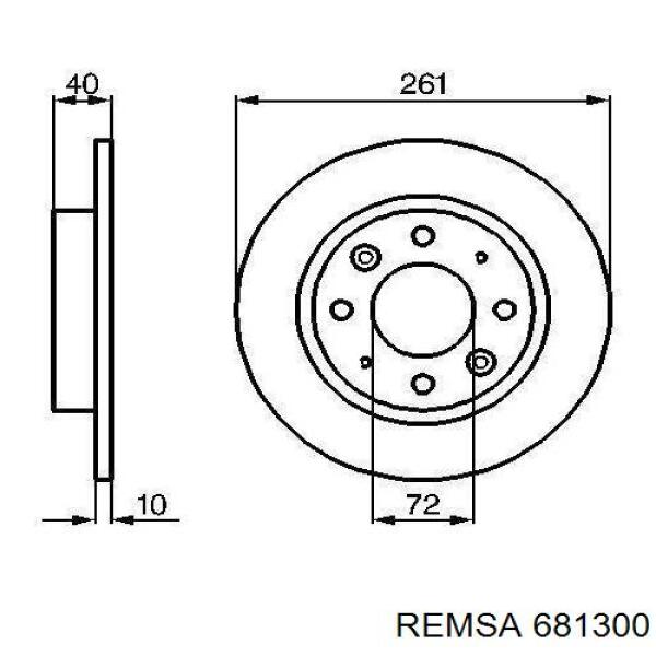 681300 Remsa disco de freno trasero