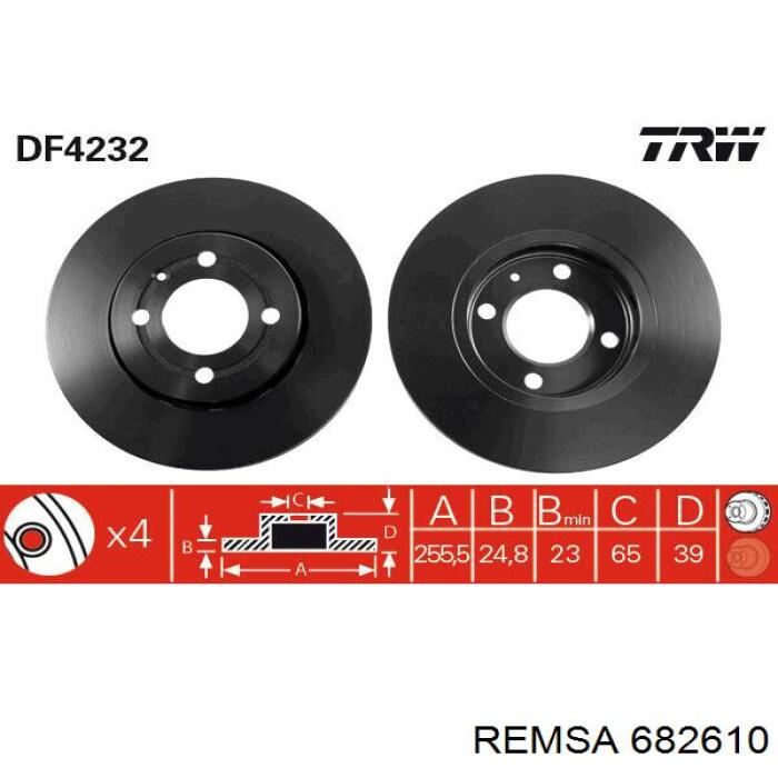 682610 Remsa freno de disco delantero