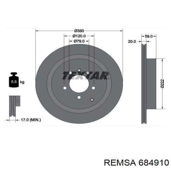 6849.10 Remsa disco de freno trasero