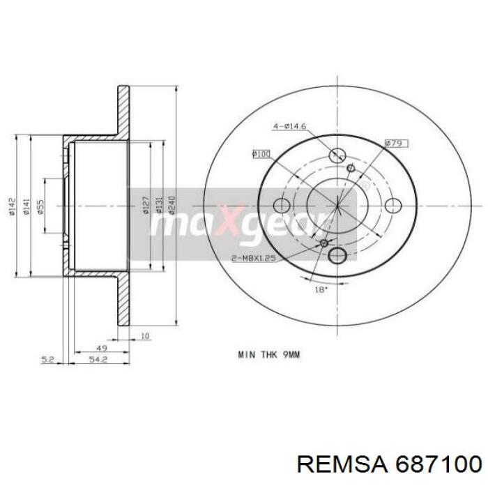 6871.00 Remsa disco de freno trasero