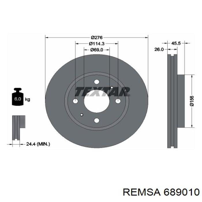 6890.10 Remsa freno de disco delantero