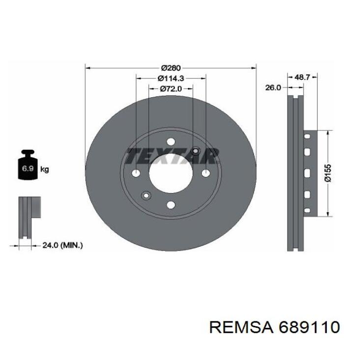 6891.10 Remsa freno de disco delantero