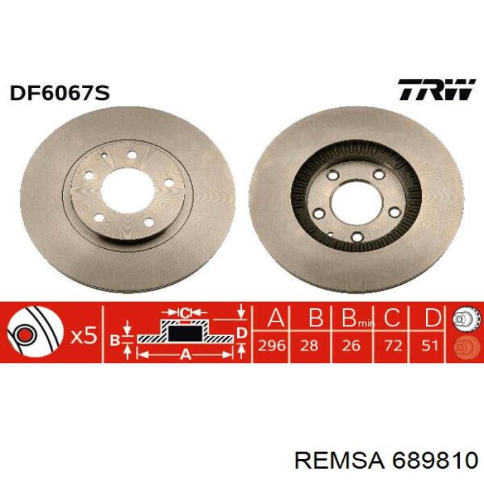 6898.10 Remsa freno de disco delantero