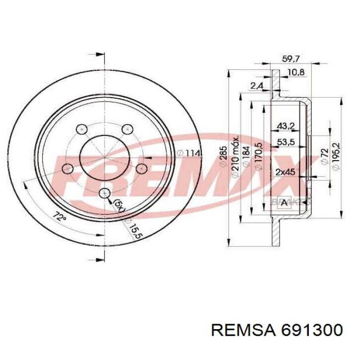 Disco de freno trasero DP995C Japan Parts