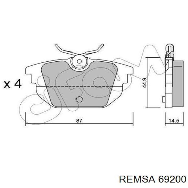 69200 Remsa pastillas de freno traseras