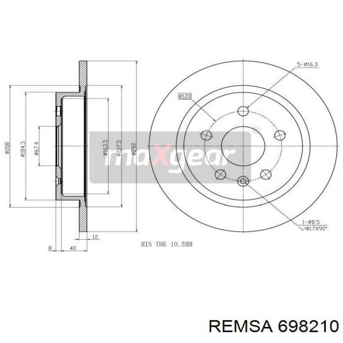 6982.10 Remsa freno de disco delantero