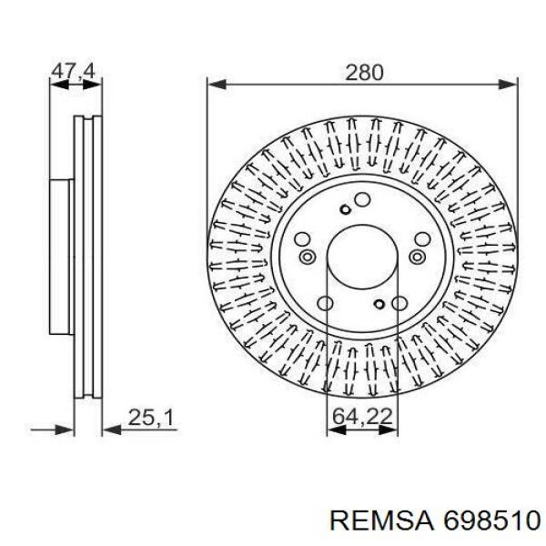 698510 Remsa freno de disco delantero