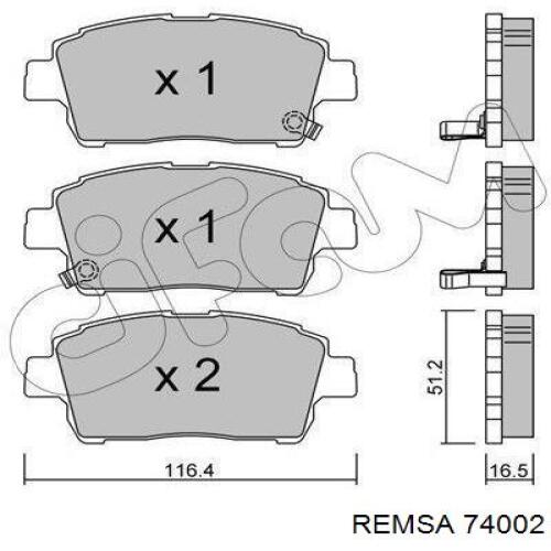 74002 Remsa pastillas de freno delanteras