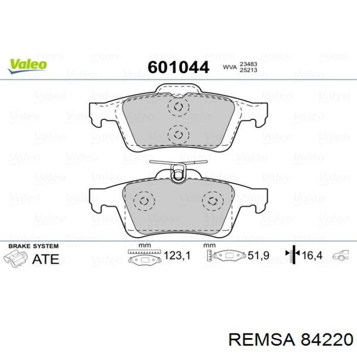 84220 Remsa pastillas de freno traseras