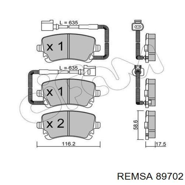 89702 Remsa pastillas de freno traseras