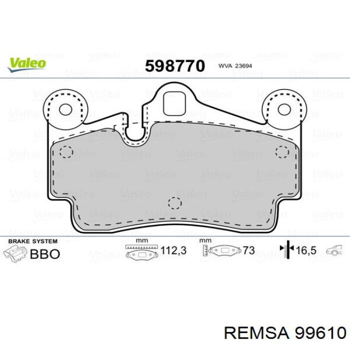 99610 Remsa pastillas de freno traseras