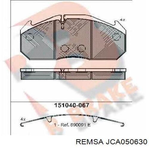 JCA0506.30 Remsa pastillas de freno delanteras