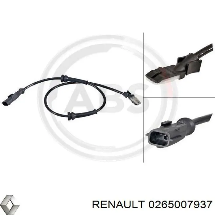 0265007937 Renault (RVI) sensor abs trasero izquierdo