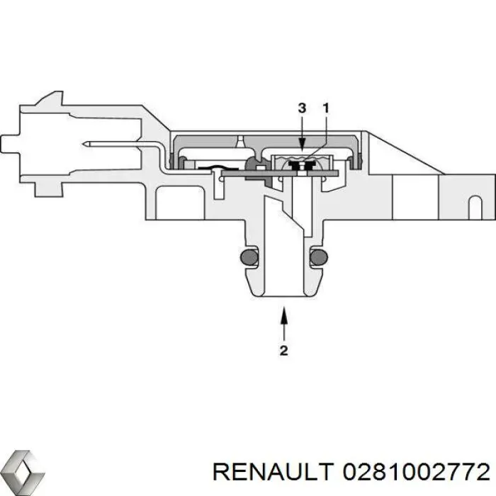 Sensor, presión gas de escape Renault (RVI) 0281002772
