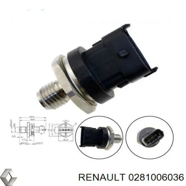 Comprar 0281006036 Renault (RVI) Sensor de presión de combustible