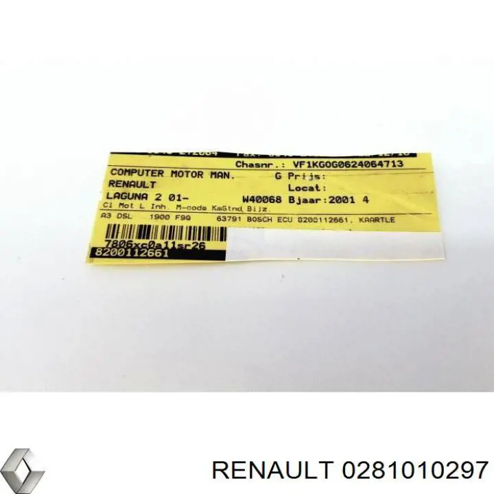 0281010297 Renault (RVI) Centralina Del Motor