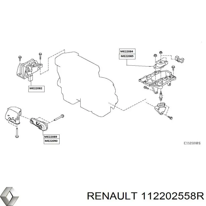 Soporte izquierdo del motor 112202558R Renault (RVI)