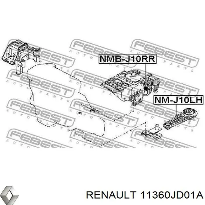 11360JD01A Renault (RVI) soporte, motor izquierdo, inferior