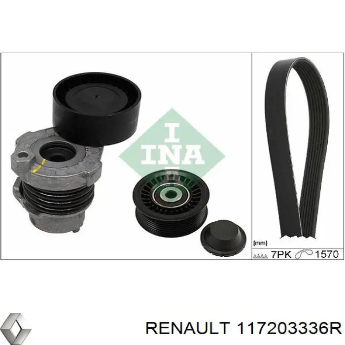 Correa de transmisión, juego Renault (RVI) 117203336R precio, desde 101,52 EUR