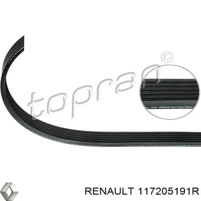 Comprar 117205191R Renault (RVI) Correa trapezoidal