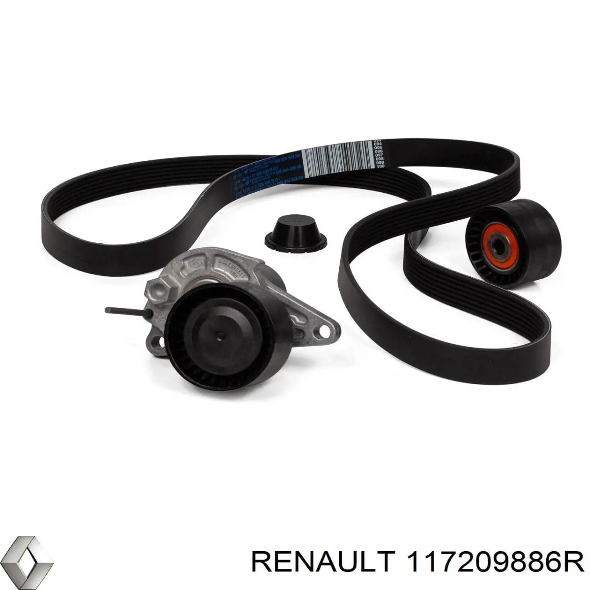 117209886R Renault (RVI) tensor de correa, correa poli v