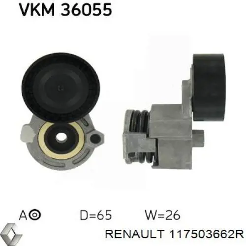 Tensor de la correa trapecial Renault (RVI) 117503662R precio, desde 34,22 EUR