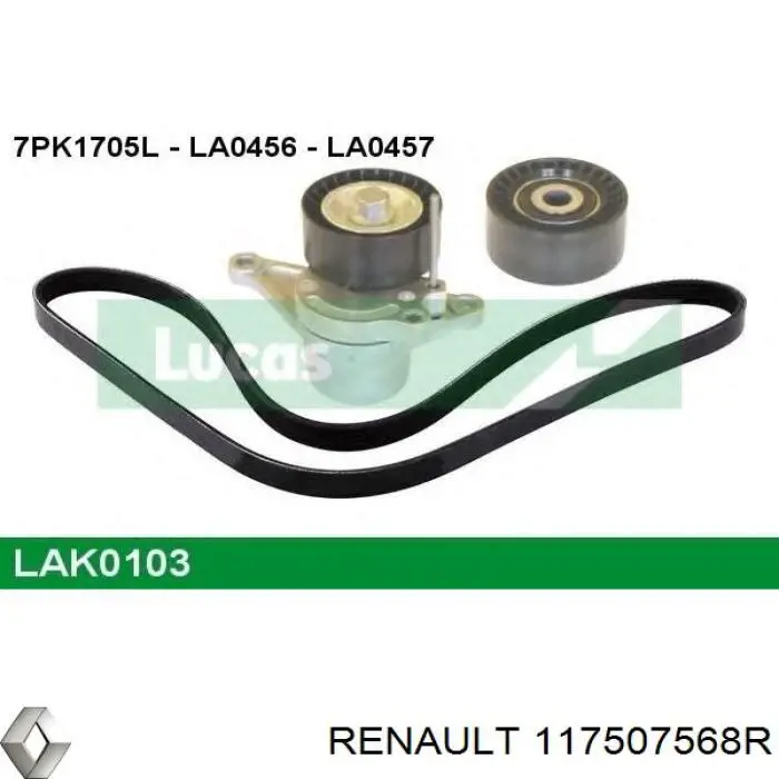 Tensor de la correa trapecial Renault (RVI) 117507568R precio, desde 32,29 EUR