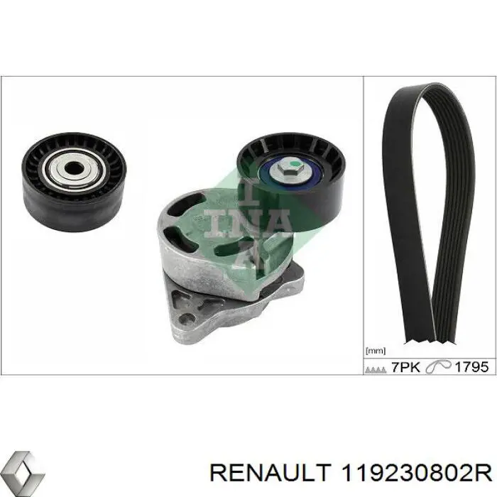 119230802R Renault (RVI) polea inversión / guía, correa poli v