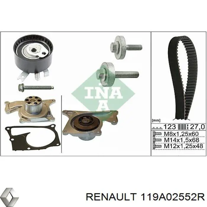 119A02552R Renault (RVI) Kit correa de distribución
