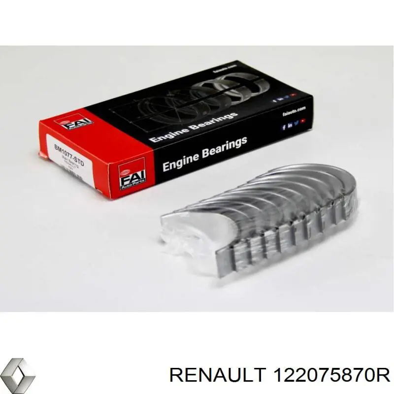 Juego de cojinetes de cigüeñal, estándar, STD Renault (RVI) 122075870R precio, desde 30,30 EUR
