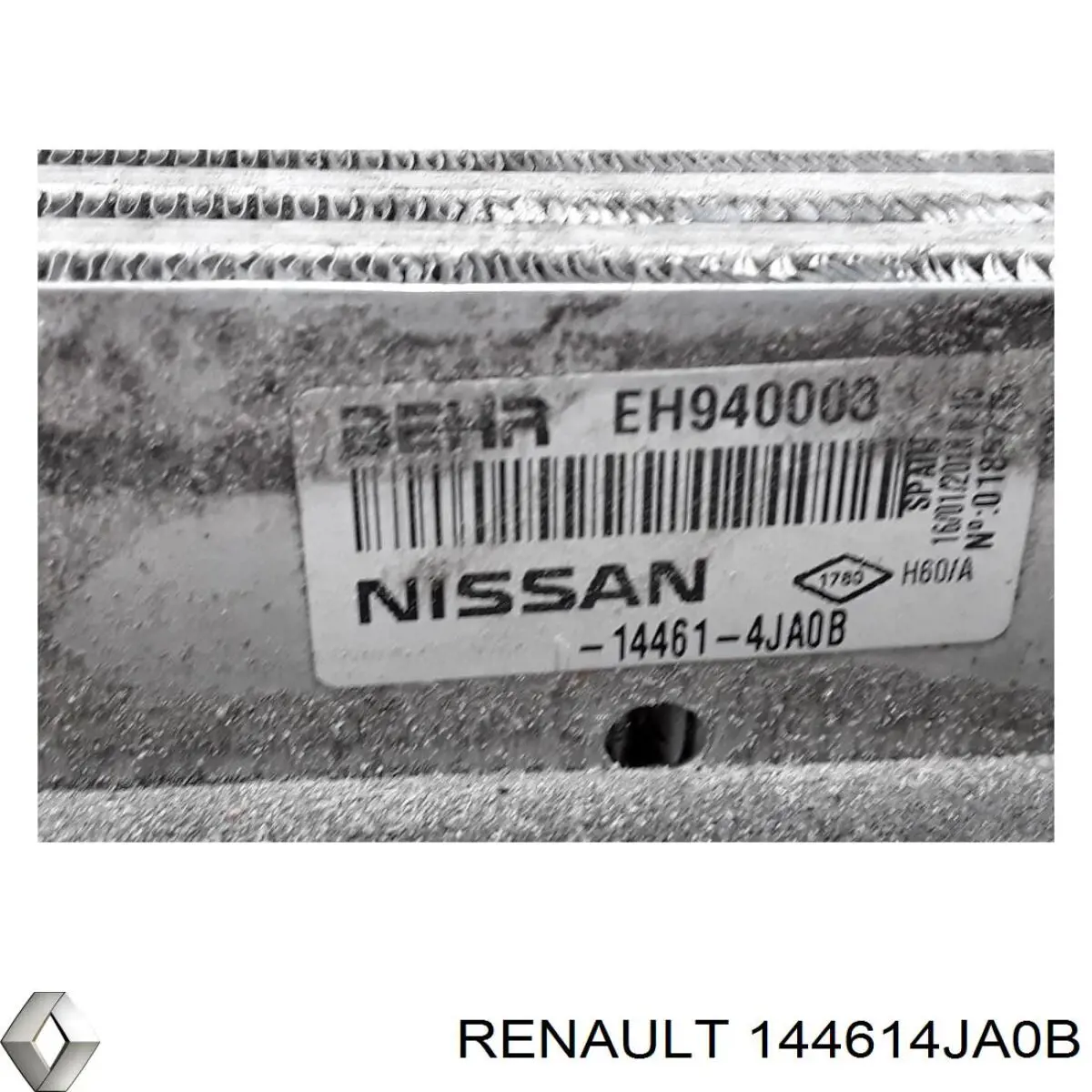 144614JA0B Renault (RVI) radiador de aire de admisión