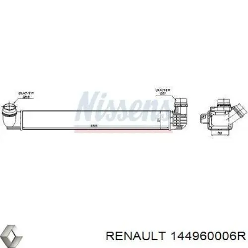 Radiador de aire de admisión Renault (RVI) 144960006R precio, desde 65,34 EUR