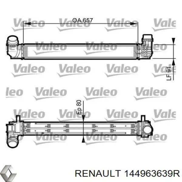 144963639R Renault (RVI) intercooler
