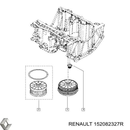 152082327R Renault (RVI) filtro de aceite