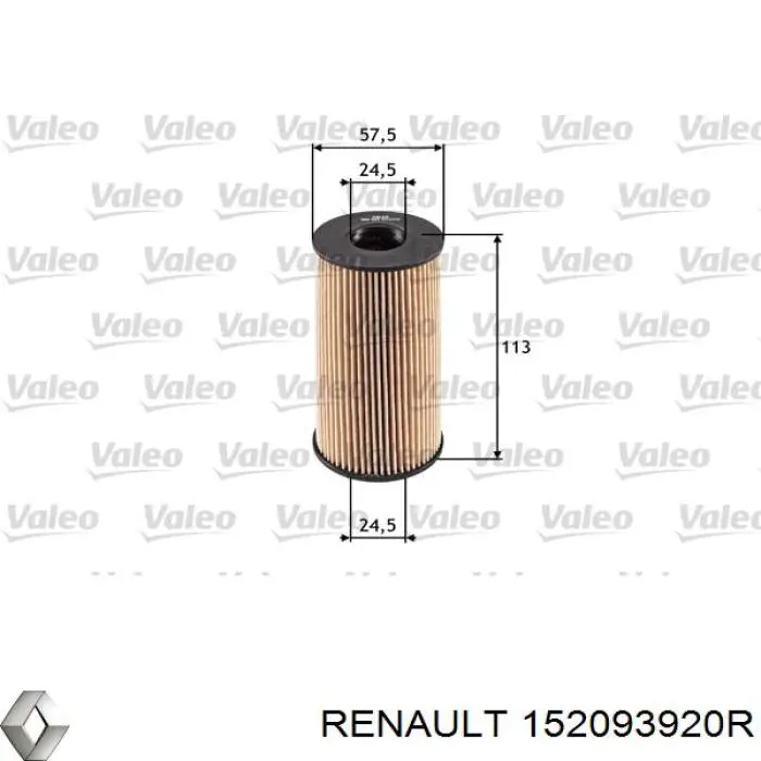 Filtro de aceite 152093920R Renault (RVI)