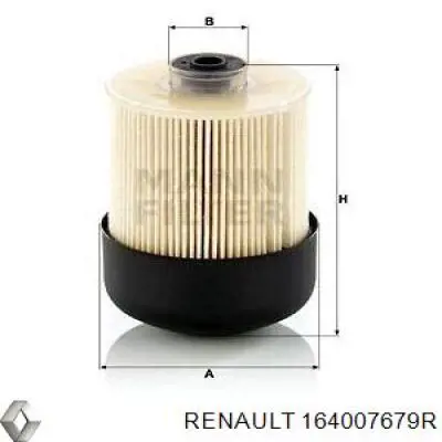 164007679R Renault (RVI) caja, filtro de combustible