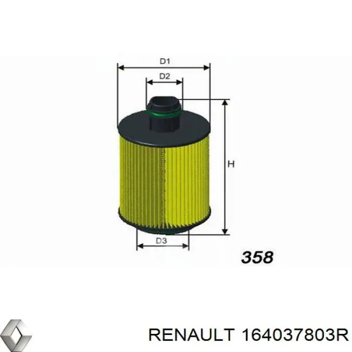 Comprar 164037803R Renault (RVI) Filtro diesel