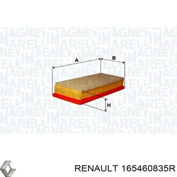 Filtro aire Renault (RVI) 165460835R