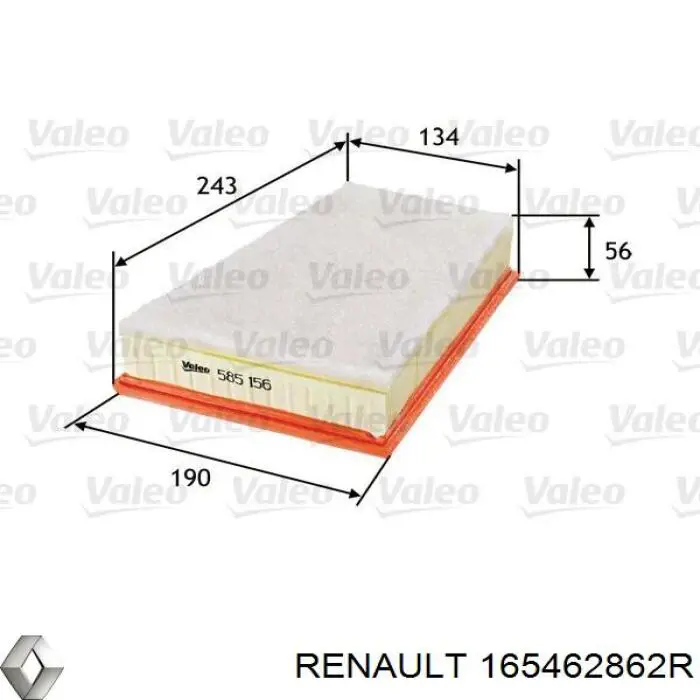 Comprar 165462862R Renault (RVI) Filtro de aire