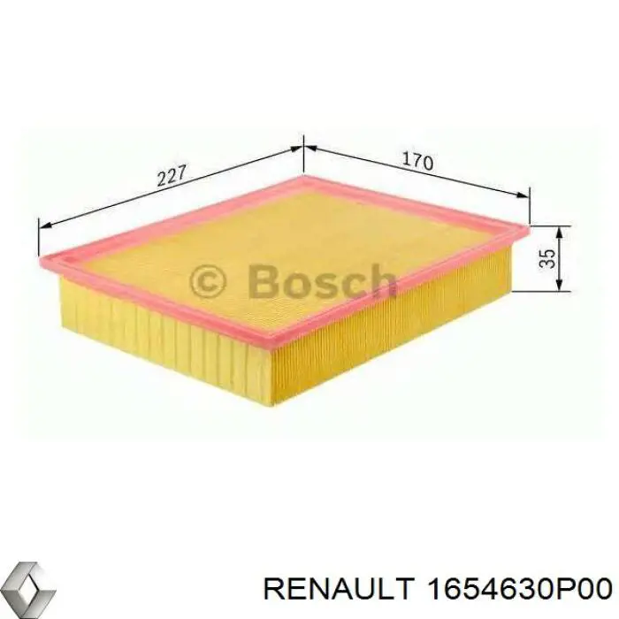 El filtro de aire Renault (RVI) 1654630P00 precio, desde 7,05 EUR