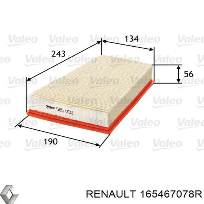 Comprar 165467078R Renault (RVI) Filtro de aire
