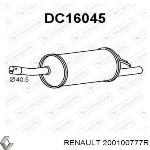 200100777R Renault (RVI) silenciador posterior