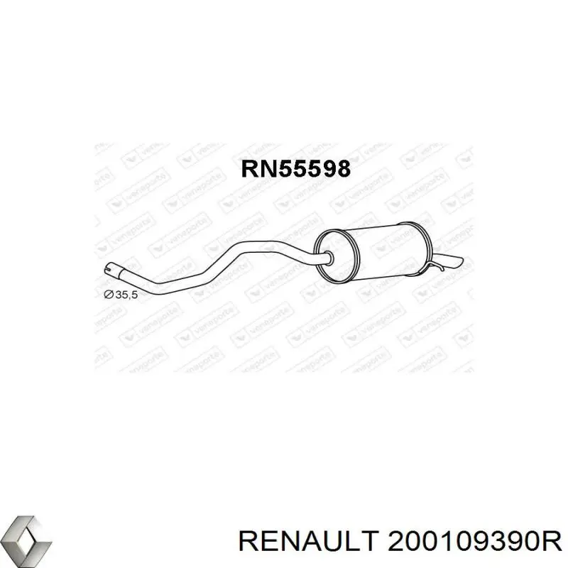 200109390R Renault (RVI) Silenciador trasero
