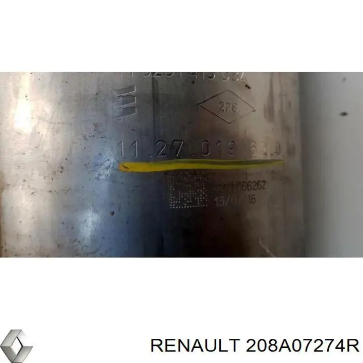 Filtro hollín/partículas, sistema escape RENAULT 208A07274R