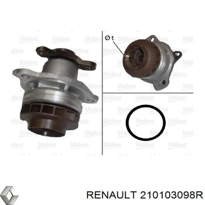 Comprar 210103098R Renault (RVI) Bomba de agua para motor