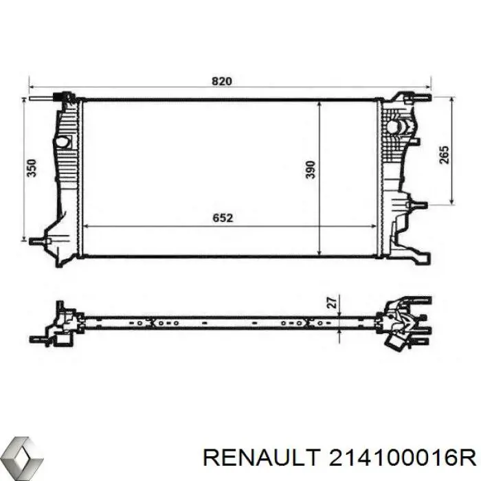 214100016R Renault (RVI) radiador