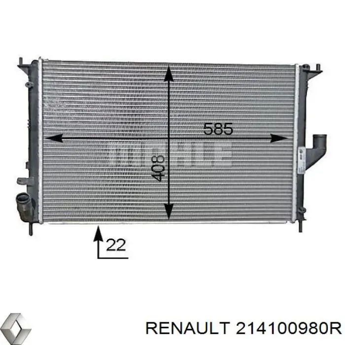 214100980R Renault (RVI) radiador