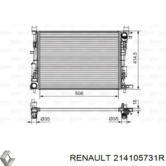 214105731R Renault (RVI) radiador