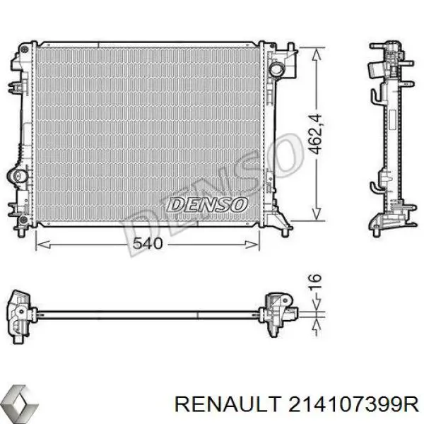 214107399R Renault (RVI) radiador